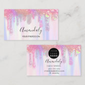 爪、 ネイルズスタジオ美しいクリエイティブロゴドリップホログラフ 名刺 (正面/裏面)