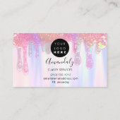 爪、 ネイルズスタジオ美しいクリエイティブロゴドリップホログラフ 名刺 (裏面)