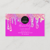 爪、 ネイルズスタジオ美しいロゴドリップズホログラフィピンク 名刺 (裏面)
