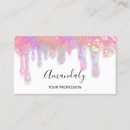 爪、 ネイルズスタジオ美しいロゴドリップホログラフィーホワイト 名刺