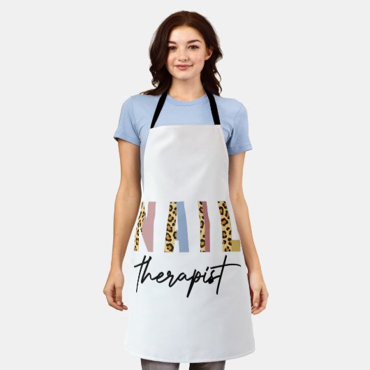 爪、 ネイルセラピストネイルサロン爪、 ネイル技術爪、 ネイル エプロン (着用した状態)