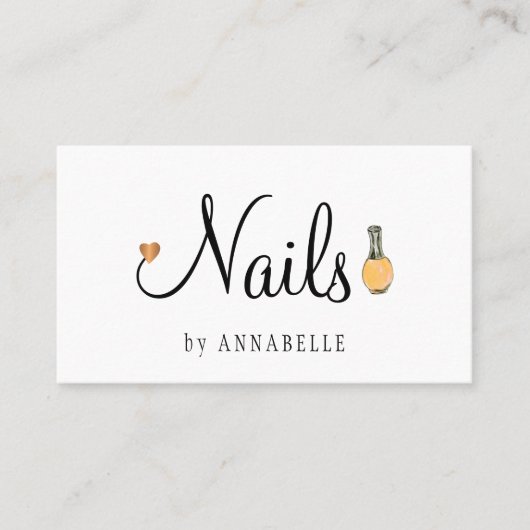 爪、 ネイルタイポグラフィグラム金ゴールドメタリックサロン 名刺 (正面)