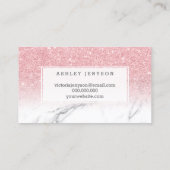 爪、 ネイルタイポグラフィピンクグリッターマーブル 名刺 (裏面)