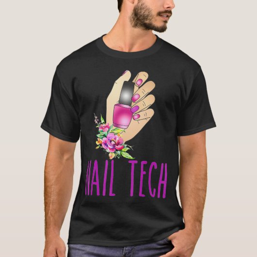 爪、 ネイルテクカワイトネイルアート技術者マニキュアT Tシャツ (正面)