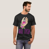 爪、 ネイルテクカワイトネイルアート技術者マニキュアT Tシャツ (正面フル)