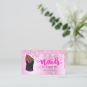 爪、 ネイルテクサロンピンクダイヤモンドドリッピンググリッター 名刺 (スタンド正面)