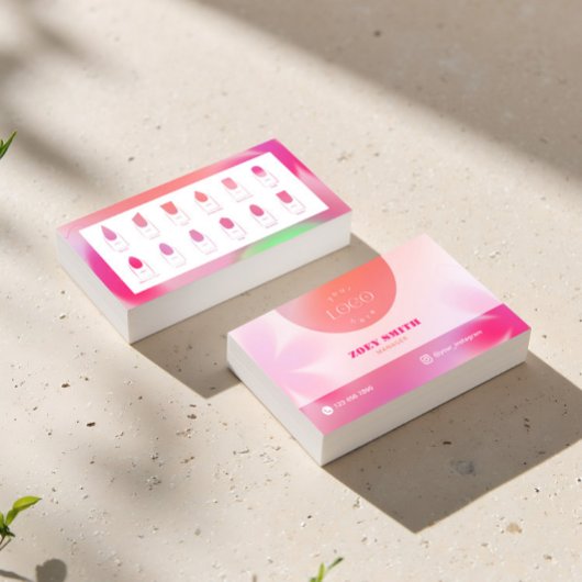 爪、 ネイルテクス頭が切れるサロン用マゼンタ勾配カード 名刺