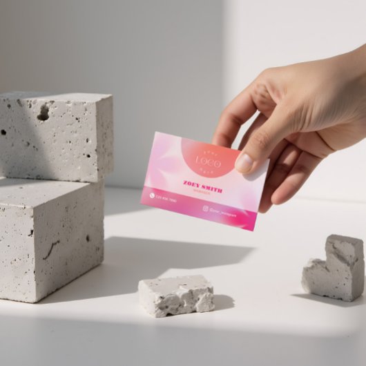 爪、 ネイルテクス頭が切れるサロン用マゼンタ勾配カード 名刺