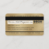 爪、 ネイルテクドリッピング金ゴールドグリッターラグジュアリークレジットカード 名刺 (裏面)