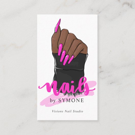 爪、 ネイルテクニカルアーティスト爪、 ネイルデザイナネイルサロンロゴバス 名刺 (正面)