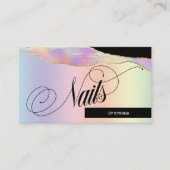 爪、 ネイルテクニカル/サロン- Holographic Pastel Rainbow、ロゴ 名刺 (正面)