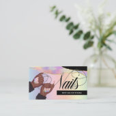 爪、 ネイルテクニカル/サロンHolographic Rainbow -カスタムロゴ  名刺 (スタンド正面)