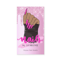 爪、 ネイルテクネイルアーティストサロンピンクグリッター滴下 