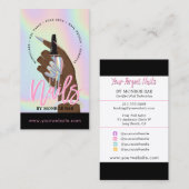 爪、 ネイルテクノロジまたはスタイリストネイルサロンホログラフィック 名刺 (正面/裏面)