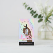 爪、 ネイルテクノロジまたはスタイリストネイルサロンホログラフィック 名刺 (スタンド正面)