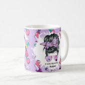 爪、 ネイルテクパーソナライズされたライフパープルマグ コーヒーマグカップ (正面右)