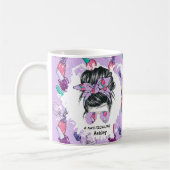 爪、 ネイルテクパーソナライズされたライフパープルマグ コーヒーマグカップ (左)