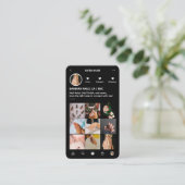 爪、 ネイルテクミニマルマニキュリストIGブラックモノグラム 名刺 (スタンド正面)