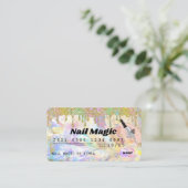 爪、 ネイルテクレインボーホログラフィックグリッタードリップクレジット  名刺 (スタンド正面)