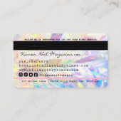 爪、 ネイルテクレインボーホログラフィックグリッタードリップクレジット  名刺 (裏面)