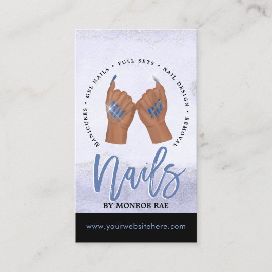 爪、 ネイルテク/爪、 ネイルサロンブルーグラム 名刺 (正面)