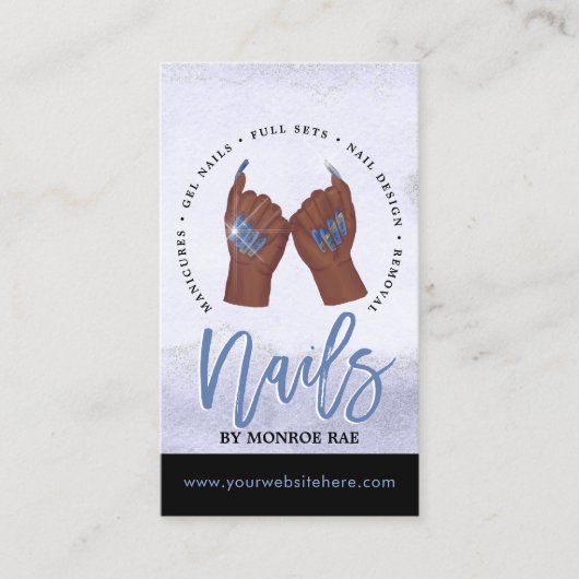 爪、 ネイルテク/爪、 ネイルサロンBlue Glam名刺 名刺 (正面)