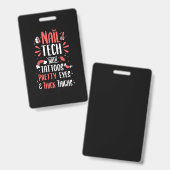 爪、 ネイルテックとタトゥー バッジ (正面＆裏面)