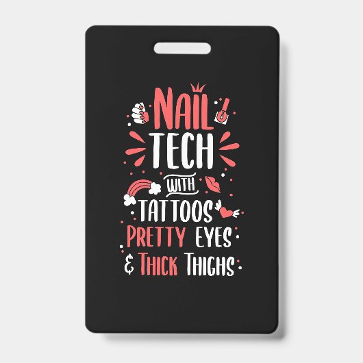 爪、 ネイルテックとタトゥー バッジ (正面)