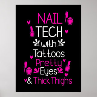 爪、 ネイルテックとタトゥー ポスター