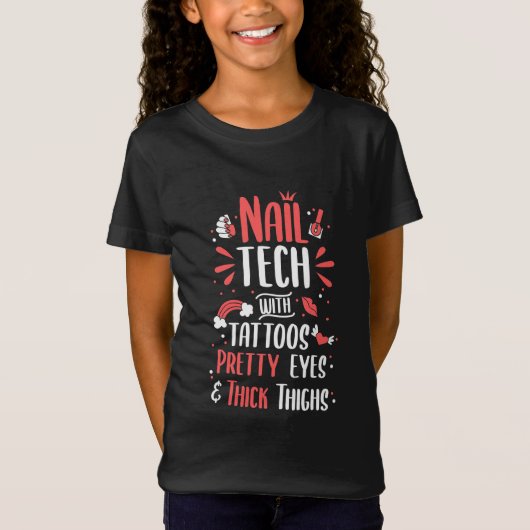 爪、 ネイルテックとタトゥー Tシャツ (正面)