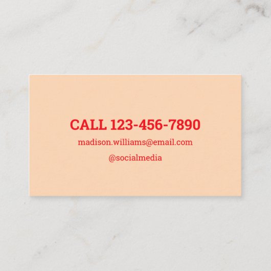 爪、 ネイルテックの名刺 名刺 (裏面)