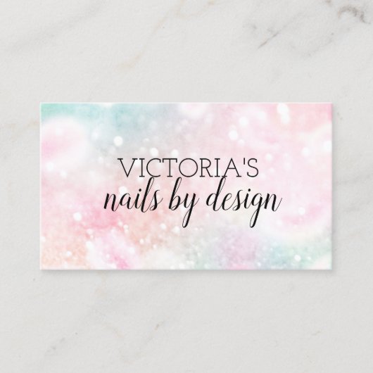 爪、 ネイルテックエレガントパステルズグリッター名刺 名刺 (正面)