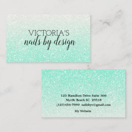 爪、 ネイルテックエレガントミントグリーングリッター名刺 名刺
