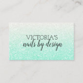 爪、 ネイルテックエレガントミントグリーングリッター名刺 名刺 (正面)