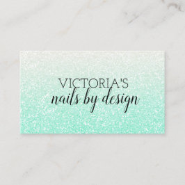 爪、 ネイルテックエレガントミントグリーングリッター名刺 名刺