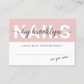 爪、 ネイルテックゲルポーランドアフターケアアポイントメントカード 名刺 (正面)