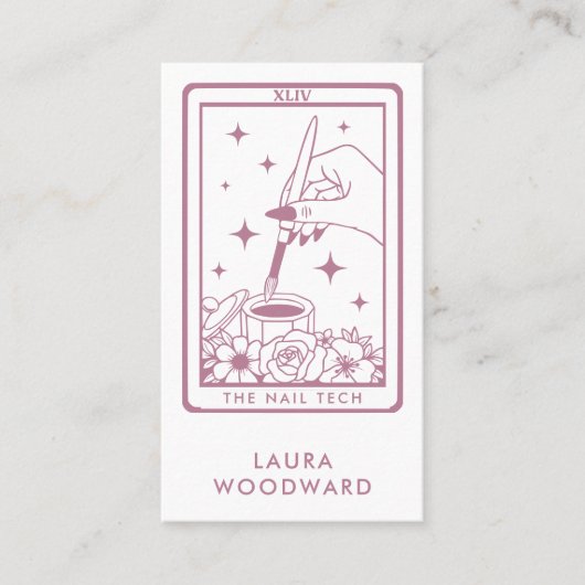 爪、 ネイルテックタロットカードダスティピンク 名刺 (正面)