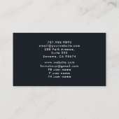 爪、 ネイルテックタロットカードテーマホワイトオンブラック 名刺 (裏面)