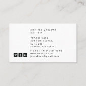 爪、 ネイルテックタロットカード名刺 名刺 (裏面)