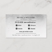 爪、 ネイルテックネイルアーティストシルバーグラムグリッターサロン 名刺 (裏面)