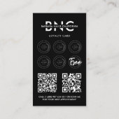 爪、 ネイルテックネイルアーティストマニキュリストブラックロイヤリティ 名刺 (裏面)