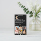 爪、 ネイルテックネイルアーティストマニキュリストブラックロイヤリティ 名刺 (スタンド正面)