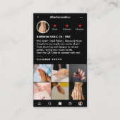 爪、 ネイルテックネイルアーティストマニキュリストブラックロイヤリティ 名刺 (正面)