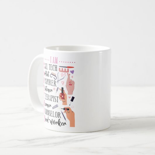 爪、 ネイルテックネイルアーティスト私は爪、 ネイルテックアーティスト コーヒーマグカップ (正面左)