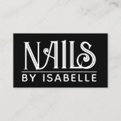 爪、 ネイルテックネイルアーティスト金ゴールドブラックビジネスカード 名刺 (正面)