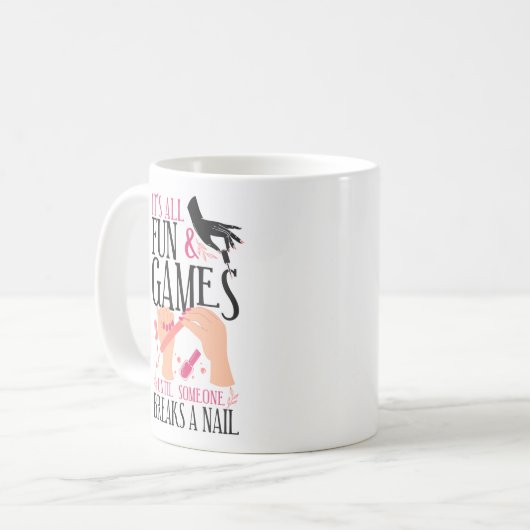 爪、 ネイルテックネイルアーティストIt'S Allおもしろい&ゲーム コーヒーマグカップ (正面左)