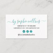 爪、 ネイルテックネイルアートティール（緑がかった色） 名刺 (裏面)