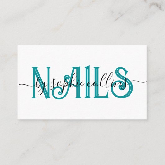 爪、 ネイルテックネイルアートティール（緑がかった色） 名刺 (正面)