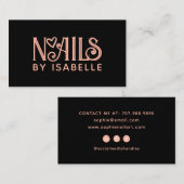 爪、 ネイルテックネイルアートピンクロゴブラック 名刺 (正面/裏面)