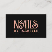 爪、 ネイルテックネイルアートピンクロゴブラック 名刺 (正面)